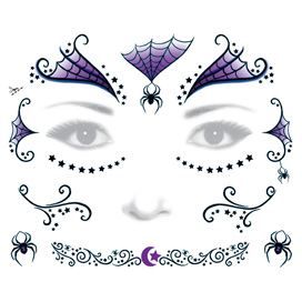 Adult Witch Face Costume Design Water Transfer Temporary Tattoo(fake Tattoo) Stickers NO.12339