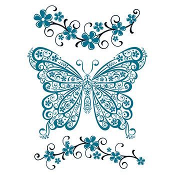 Detailed Butterfly Design Water Transfer Temporary Tattoo(fake Tattoo) Stickers NO.12282